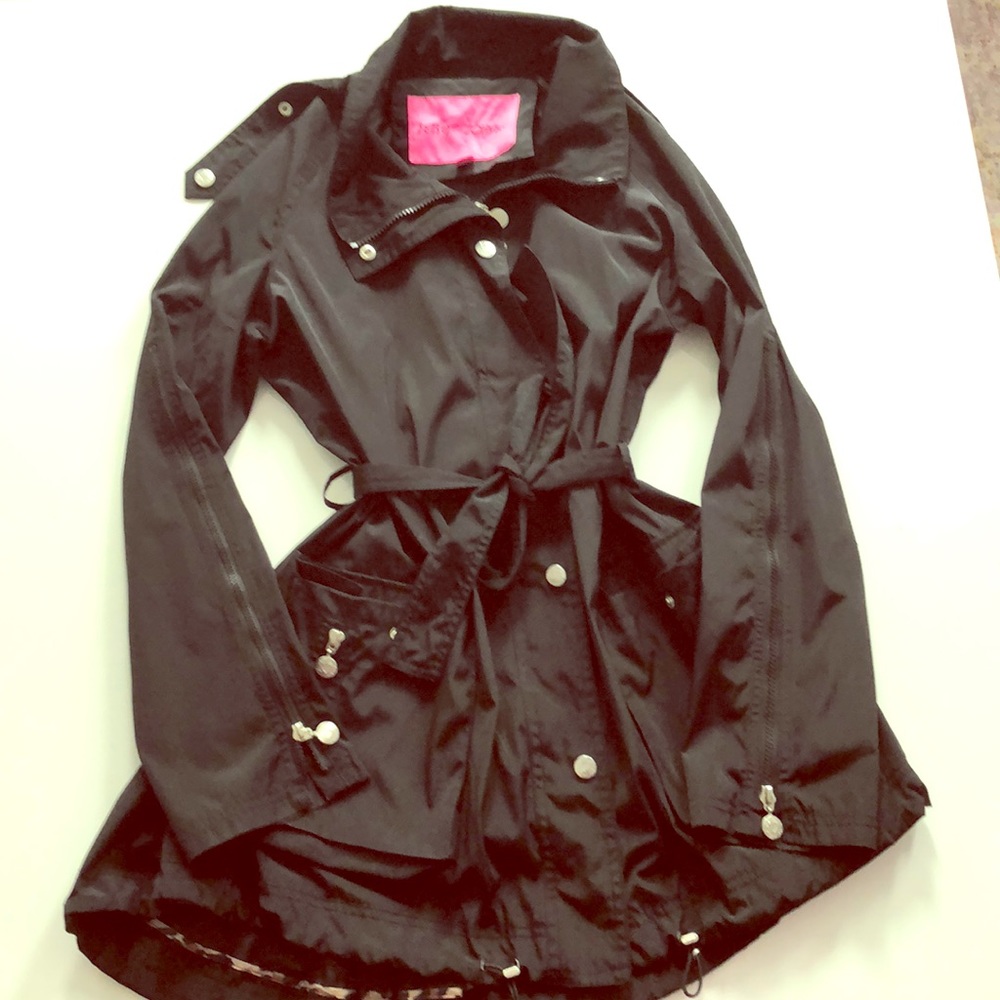 Betsy Johnson black rain jacket